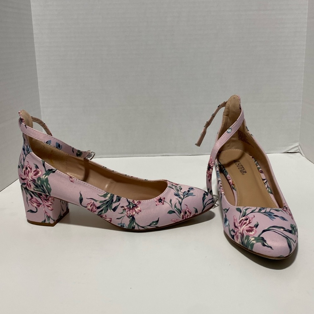 JustFab Floral Ankle Strap Pump